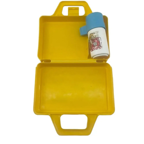 Fisher Price Play Mini Lunch Box Yellow Thermos 1979 ABC 638 Vintage - Picture 6 of 9